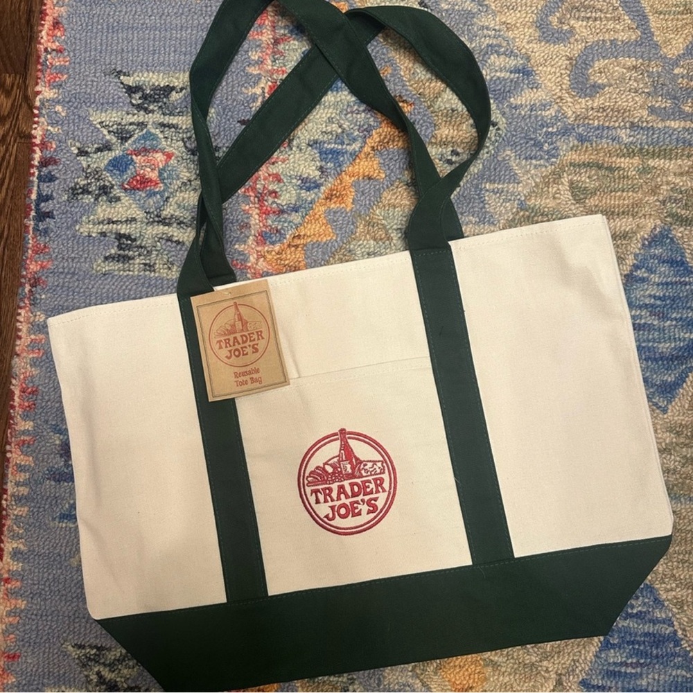 Trader Joe's Canvas Tote Bag Large NWT - Picture 2 of 4